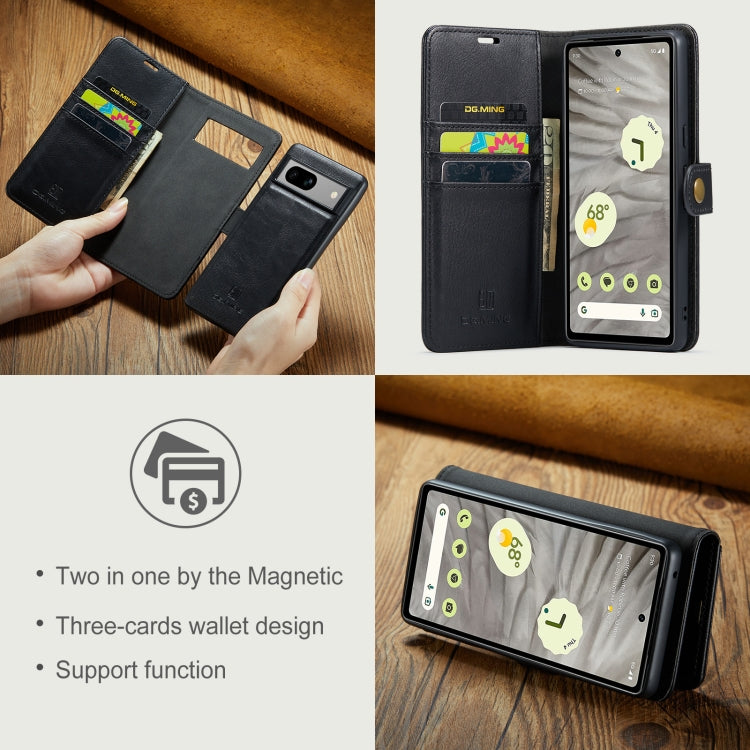 DG.MING Crazy Horse Texture Detachable Magnetic Leather Phone Case, For Google Pixel 8, For Google Pixel 7a