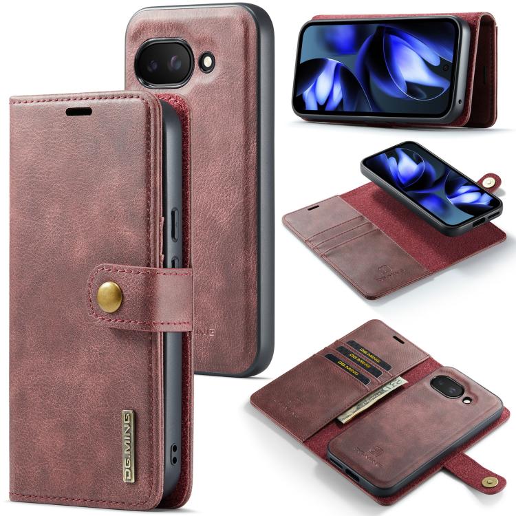 DG.MING Crazy Horse Texture Detachable Magnetic Leather Phone Case, For Google Pixel 10a, For Google Pixel 9a, For Google Pixel 8a, For Google Pixel 8 Pro