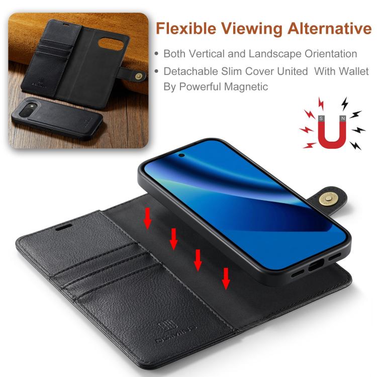 DG.MING Crazy Horse Texture Detachable Magnetic Leather Phone Case, For Google Pixel 10a, For Google Pixel 9a, For Google Pixel 8a, For Google Pixel 8 Pro