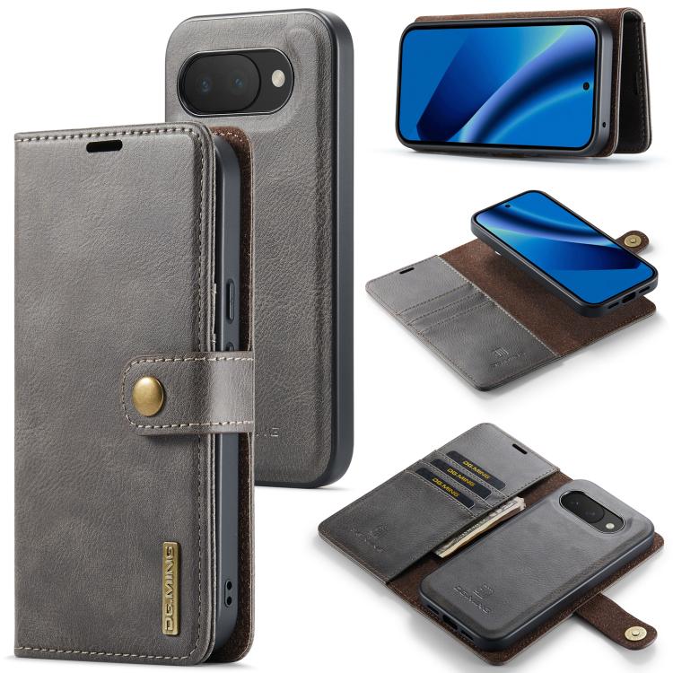 DG.MING Crazy Horse Texture Detachable Magnetic Leather Phone Case, For Google Pixel 10a, For Google Pixel 9a, For Google Pixel 8a, For Google Pixel 8 Pro
