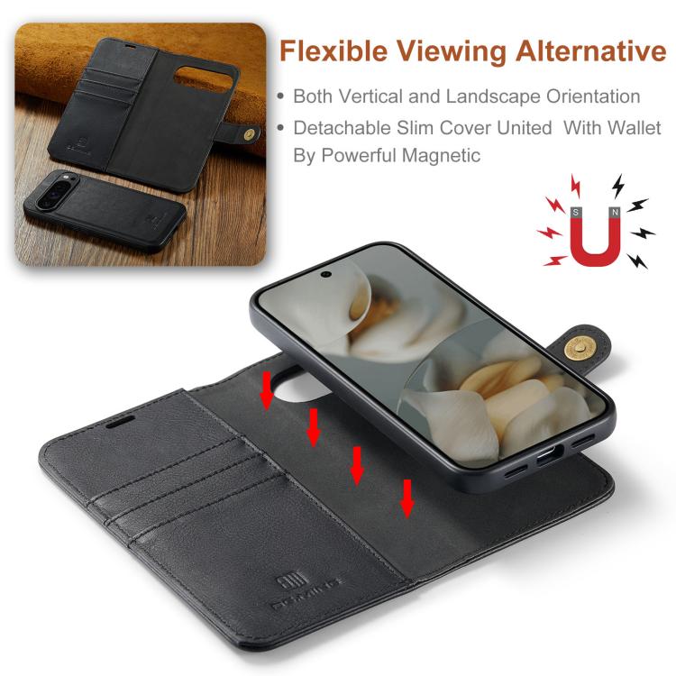 DG.MING Crazy Horse Texture Detachable Magnetic Leather Phone Case, For Google Pixel 8, For Google Pixel 7a