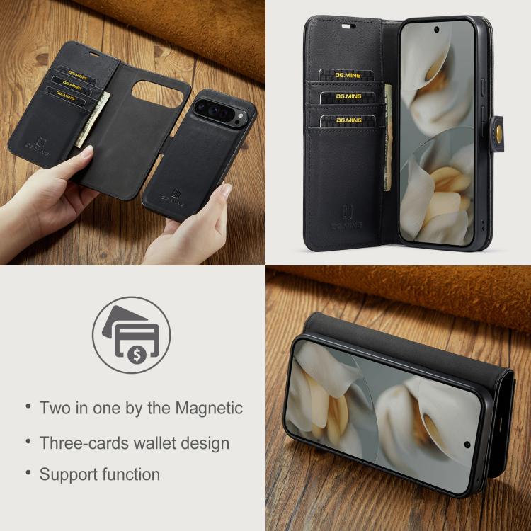DG.MING Crazy Horse Texture Detachable Magnetic Leather Phone Case, For Google Pixel 8, For Google Pixel 7a