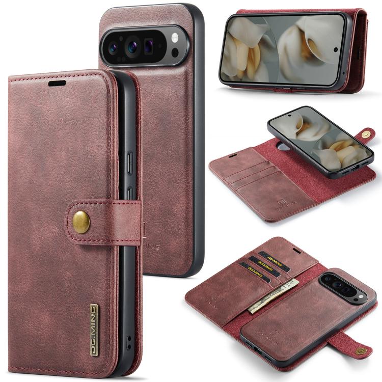 DG.MING Crazy Horse Texture Detachable Magnetic Leather Phone Case, For Google Pixel 8, For Google Pixel 7a