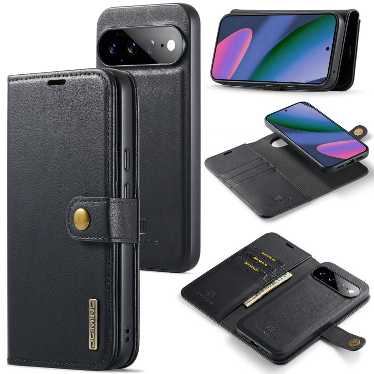 DG.MING Crazy Horse Texture Detachable Magnetic Leather Phone Case, For Google Pixel 10a, For Google Pixel 9a, For Google Pixel 8a, For Google Pixel 8 Pro