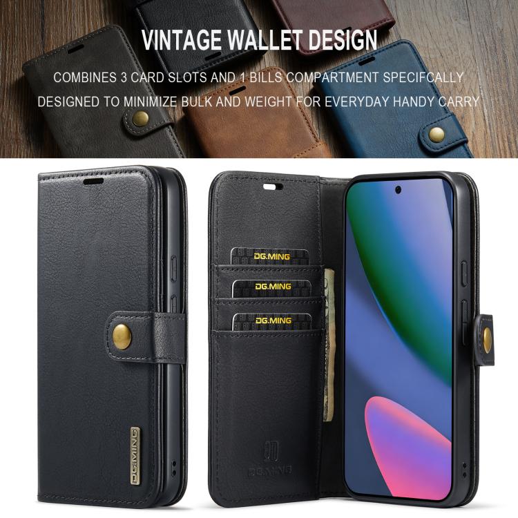 DG.MING Crazy Horse Texture Detachable Magnetic Leather Phone Case, For Google Pixel 10a, For Google Pixel 9a, For Google Pixel 8a, For Google Pixel 8 Pro