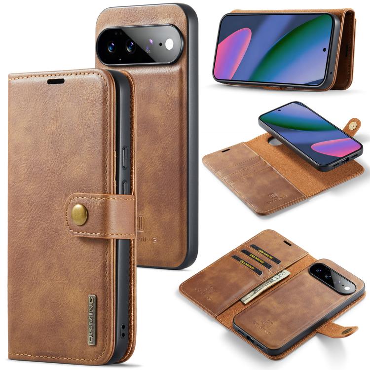 DG.MING Crazy Horse Texture Detachable Magnetic Leather Phone Case, For Google Pixel 10a, For Google Pixel 9a, For Google Pixel 8a, For Google Pixel 8 Pro