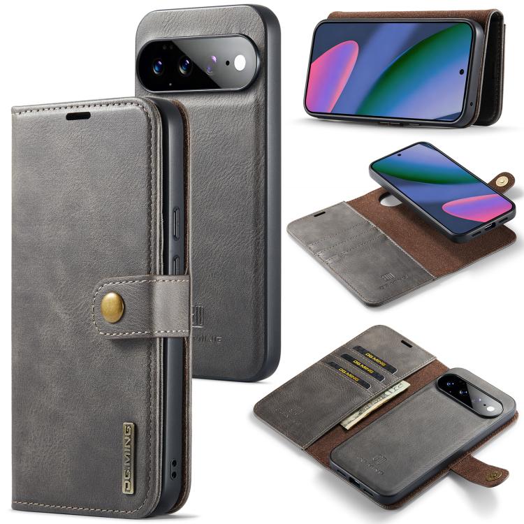 DG.MING Crazy Horse Texture Detachable Magnetic Leather Phone Case, For Google Pixel 10a, For Google Pixel 9a, For Google Pixel 8a, For Google Pixel 8 Pro