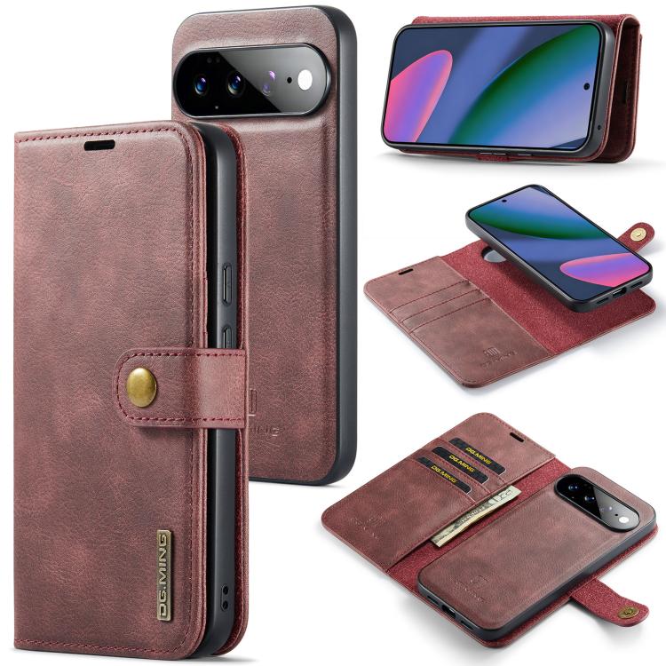 DG.MING Crazy Horse Texture Detachable Magnetic Leather Phone Case, For Google Pixel 10a, For Google Pixel 9a, For Google Pixel 8a, For Google Pixel 8 Pro