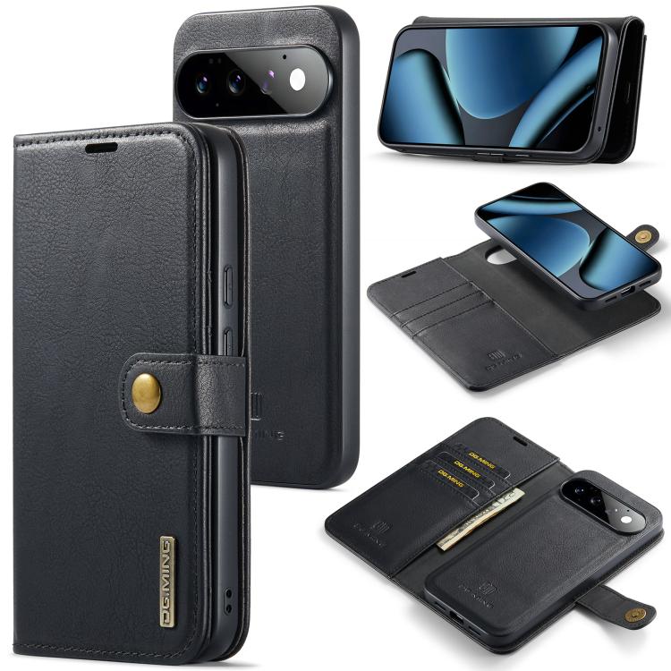 DG.MING Crazy Horse Texture Detachable Magnetic Leather Phone Case, For Google Pixel 10a, For Google Pixel 9a, For Google Pixel 8a, For Google Pixel 8 Pro
