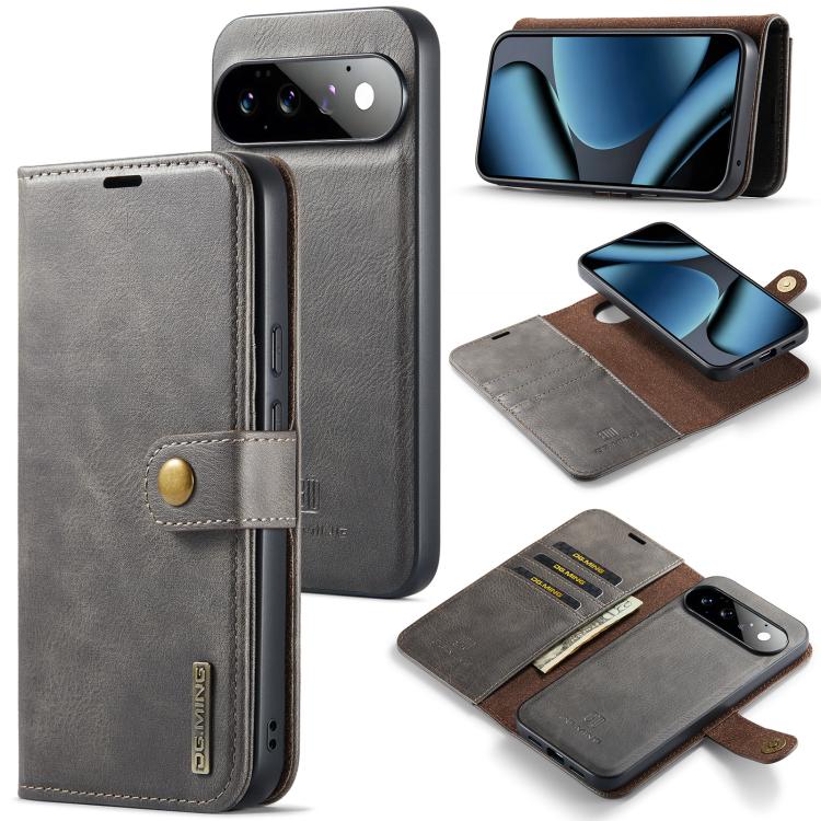 DG.MING Crazy Horse Texture Detachable Magnetic Leather Phone Case, For Google Pixel 10a, For Google Pixel 9a, For Google Pixel 8a, For Google Pixel 8 Pro