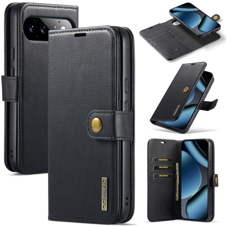 DG.MING Crazy Horse Texture Detachable Magnetic Leather Phone Case, For Google Pixel 10a, For Google Pixel 9a, For Google Pixel 8a, For Google Pixel 8 Pro