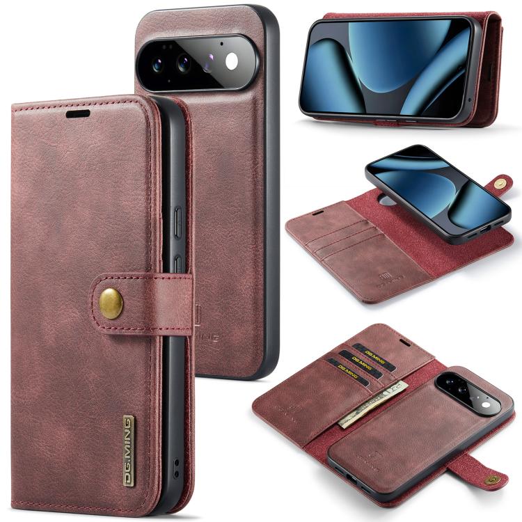 DG.MING Crazy Horse Texture Detachable Magnetic Leather Phone Case, For Google Pixel 10a, For Google Pixel 9a, For Google Pixel 8a, For Google Pixel 8 Pro