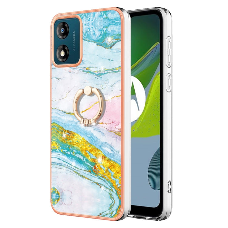 Electroplating Marble IMD TPU Phone Case with Ring Holder, For Motorola Moto G14, For Motorola Moto E13, For Motorola Moto G53 5G