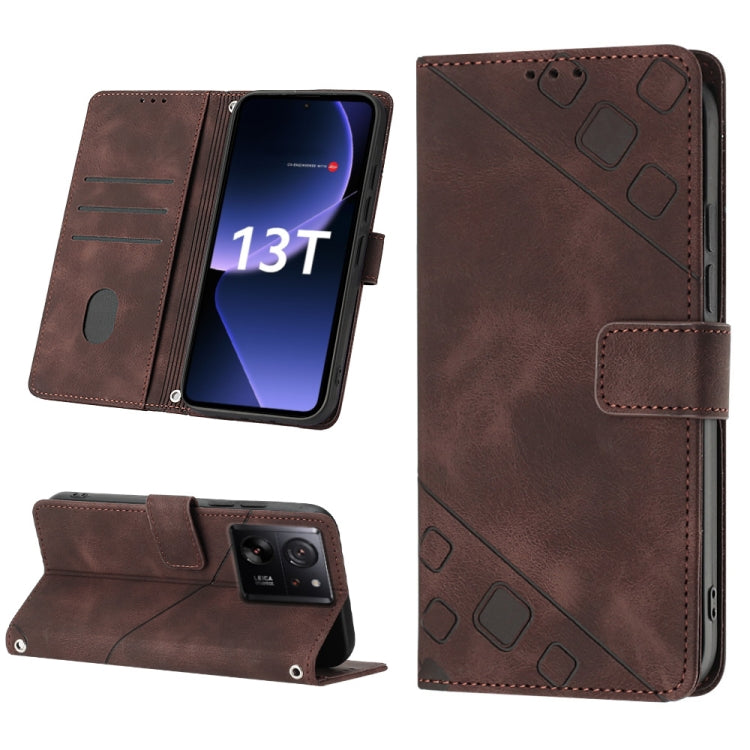 Skin Feel Embossed Leather Phone Case, For Xiaomi Redmi K70 / K70 Pro, For Xiaomi 13T, For Xiaomi Poco F5 5G/Redmi Note 12 Turbo, For Xiaomi Poco F5 Pro 5G/Redmi K60