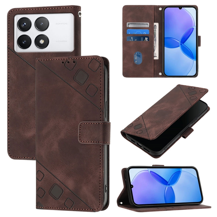 Skin Feel Embossed Leather Phone Case, For Xiaomi Redmi K70 / K70 Pro, For Xiaomi 13T, For Xiaomi Poco F5 5G/Redmi Note 12 Turbo, For Xiaomi Poco F5 Pro 5G/Redmi K60