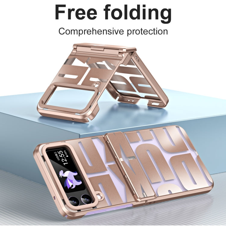 Integrated Electroplating Folding Phone Case with Hinge, For Samsung Galaxy Z Flip4 5G