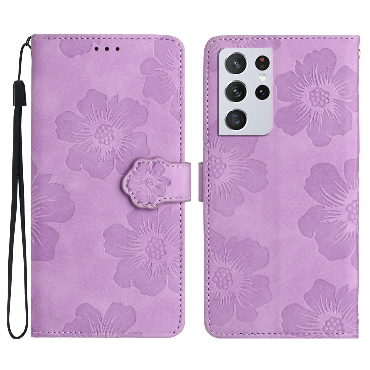 Flower Embossing Pattern Leather Phone Case, For Samsung Galaxy S22 Ultra 5G, For Samsung Galaxy S21 5G, For Samsung Galaxy S21+ 5G, For Samsung Galaxy S21 Ultra 5G