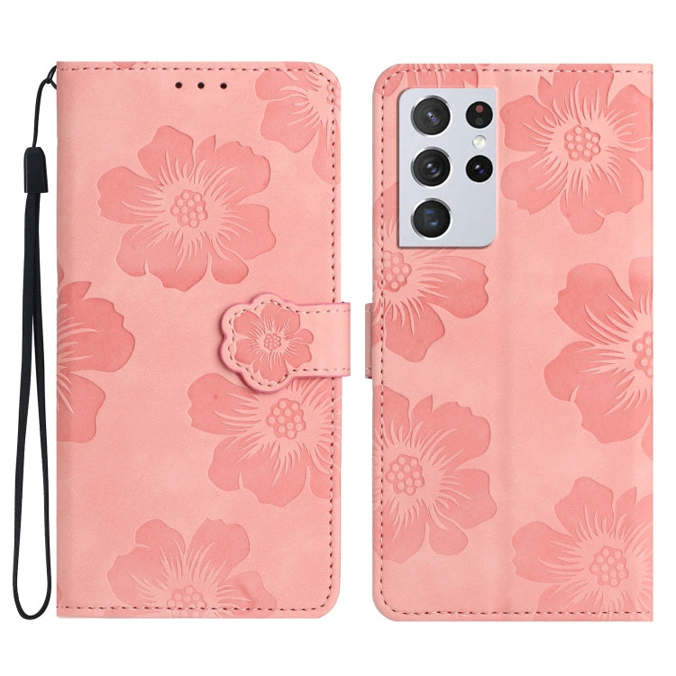 Flower Embossing Pattern Leather Phone Case, For Samsung Galaxy S22 Ultra 5G, For Samsung Galaxy S21 5G, For Samsung Galaxy S21+ 5G, For Samsung Galaxy S21 Ultra 5G