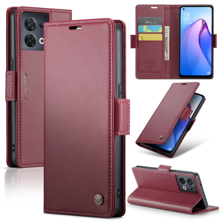 CaseMe 023 Butterfly Buckle Litchi Texture RFID Anti-theft Leather Phone Case, For OPPO Reno8 5G Global, For OPPO A96 4G Global/A36 4G/K10 4G/A76 4G
