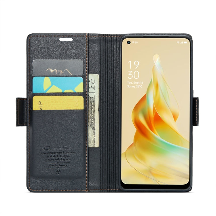 CaseMe 023 Butterfly Buckle Litchi Texture RFID Anti-theft Leather Phone Case, For OPPO Reno8 T 4G, For OPPO A57 4G Global/A57s 4G Global, For OPPO Reno10 5G Global／Reno10 Pro Global, For OPPO A78 4G
