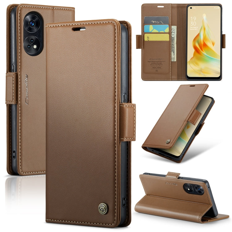 CaseMe 023 Butterfly Buckle Litchi Texture RFID Anti-theft Leather Phone Case, For OPPO Reno8 T 4G, For OPPO A57 4G Global/A57s 4G Global, For OPPO Reno10 5G Global／Reno10 Pro Global, For OPPO A78 4G