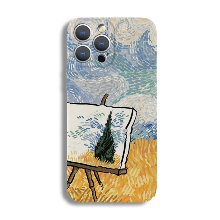 Precise Hole Oil Painting Pattern PC Phone Case, For iPhone 15 Pro Max, For iPhone 15 Pro