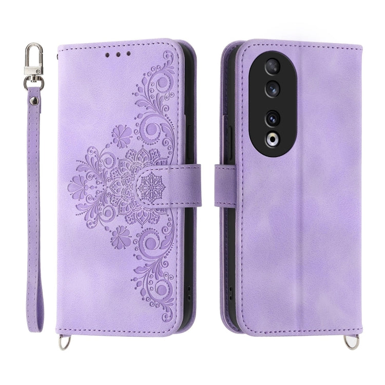Skin Feel Flowers Embossed Wallet Leather Phone Case, For Honor 90 Pro 5G, For Honor 90 5G, For Honor X50i, For Honor X40i 5G / Play7T Pro