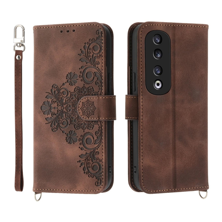 Skin Feel Flowers Embossed Wallet Leather Phone Case, For Honor 90 Pro 5G, For Honor 90 5G, For Honor X50i, For Honor X40i 5G / Play7T Pro