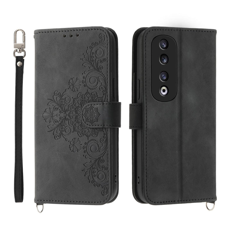 Skin Feel Flowers Embossed Wallet Leather Phone Case, For Honor 90 Pro 5G, For Honor 90 5G, For Honor X50i, For Honor X40i 5G / Play7T Pro