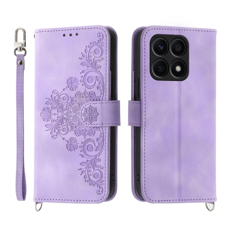 Skin Feel Flowers Embossed Wallet Leather Phone Case, For Honor Magic5 Pro, For Honor Magic5, For Honor X8a 4G, For Honor X9a