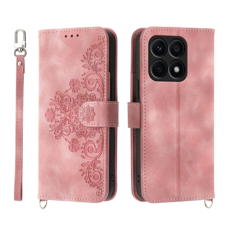 Skin Feel Flowers Embossed Wallet Leather Phone Case, For Honor Magic5 Pro, For Honor Magic5, For Honor X8a 4G, For Honor X9a