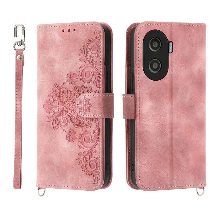Skin Feel Flowers Embossed Wallet Leather Phone Case, For Honor Magic5 Pro, For Honor Magic5, For Honor X8a 4G, For Honor X9a