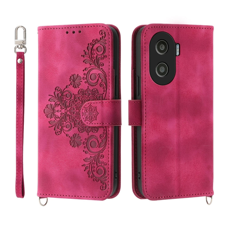 Skin Feel Flowers Embossed Wallet Leather Phone Case, For Honor 90 Pro 5G, For Honor 90 5G, For Honor X50i, For Honor X40i 5G / Play7T Pro