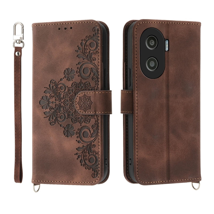 Skin Feel Flowers Embossed Wallet Leather Phone Case, For Honor Magic5 Pro, For Honor Magic5, For Honor X8a 4G, For Honor X9a