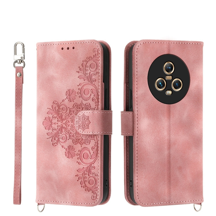 Skin Feel Flowers Embossed Wallet Leather Phone Case, For Honor Magic5 Pro, For Honor Magic5, For Honor X8a 4G, For Honor X9a