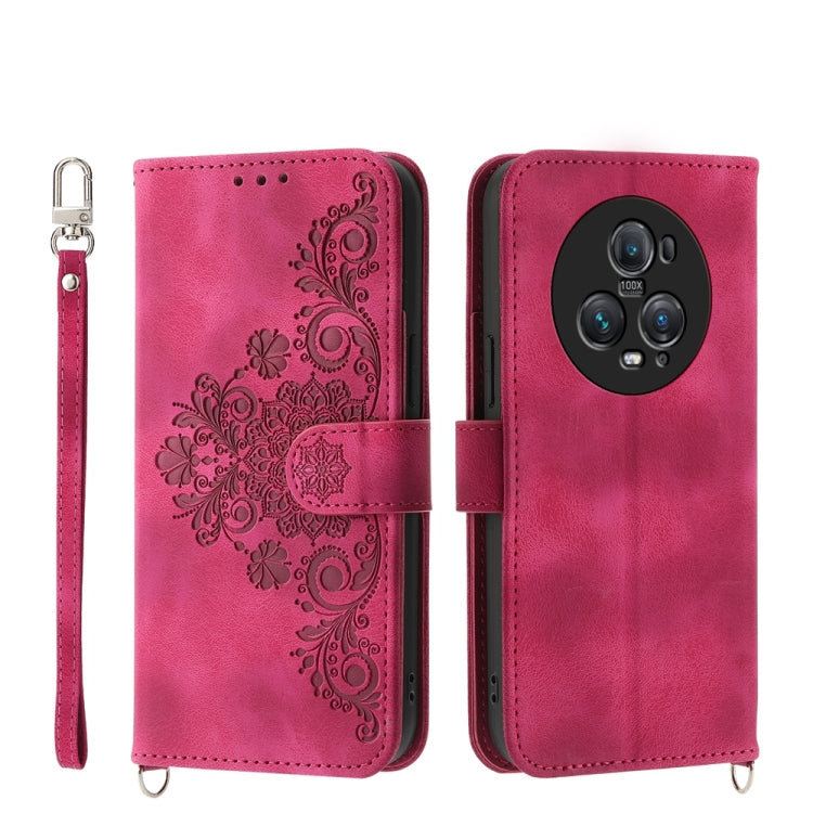 Skin Feel Flowers Embossed Wallet Leather Phone Case, For Honor Magic5 Pro, For Honor Magic5, For Honor X8a 4G, For Honor X9a