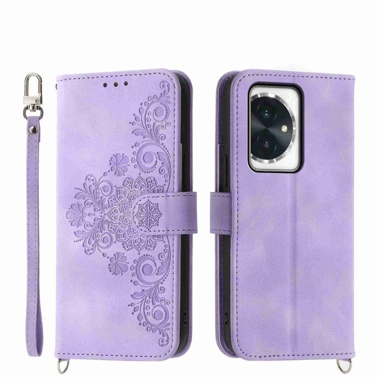 Skin Feel Flowers Embossed Wallet Leather Phone Case, For Honor X9b, For Honor 90 Pro 5G, For Honor 90 5G, For Honor X50i