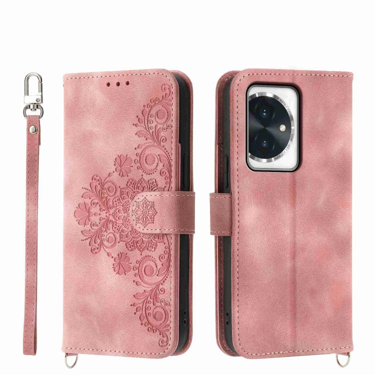 Skin Feel Flowers Embossed Wallet Leather Phone Case, For Honor X9b, For Honor 90 Pro 5G, For Honor 90 5G, For Honor X50i