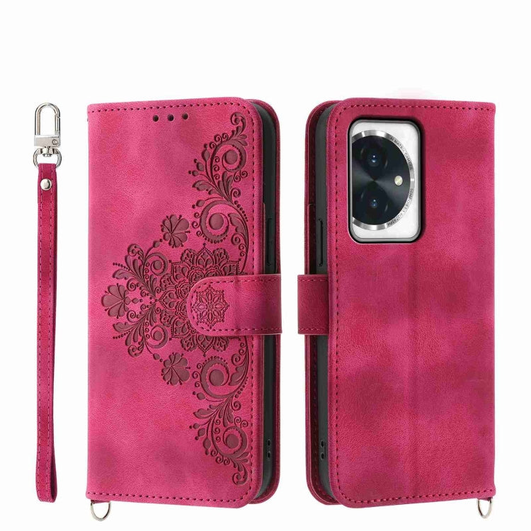 Skin Feel Flowers Embossed Wallet Leather Phone Case, For Honor X9b, For Honor 90 Pro 5G, For Honor 90 5G, For Honor X50i