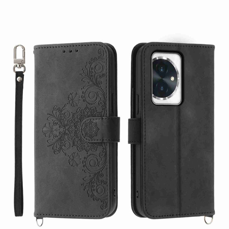 Skin Feel Flowers Embossed Wallet Leather Phone Case, For Honor X9b, For Honor 90 Pro 5G, For Honor 90 5G, For Honor X50i