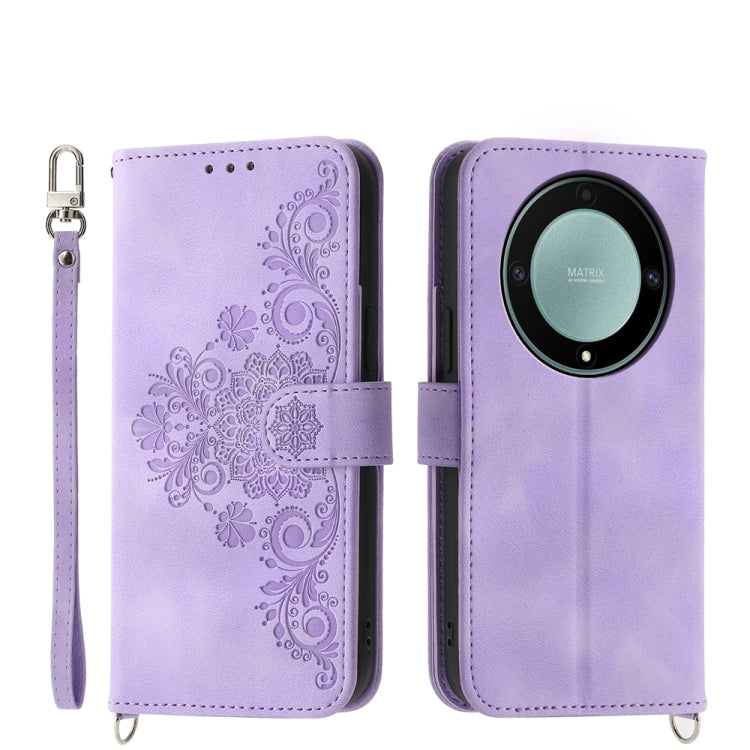 Skin Feel Flowers Embossed Wallet Leather Phone Case, For Honor Magic5 Pro, For Honor Magic5, For Honor X8a 4G, For Honor X9a