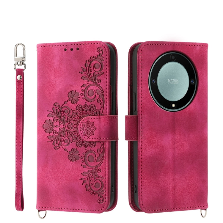 Skin Feel Flowers Embossed Wallet Leather Phone Case, For Honor Magic5 Pro, For Honor Magic5, For Honor X8a 4G, For Honor X9a
