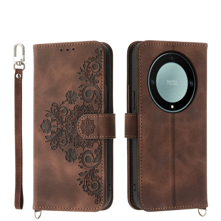 Skin Feel Flowers Embossed Wallet Leather Phone Case, For Honor Magic5 Pro, For Honor Magic5, For Honor X8a 4G, For Honor X9a