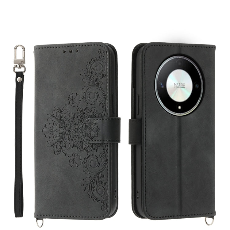 Skin Feel Flowers Embossed Wallet Leather Phone Case, For Honor 90 Pro 5G, For Honor 90 5G, For Honor X50i, For Honor X40i 5G / Play7T Pro