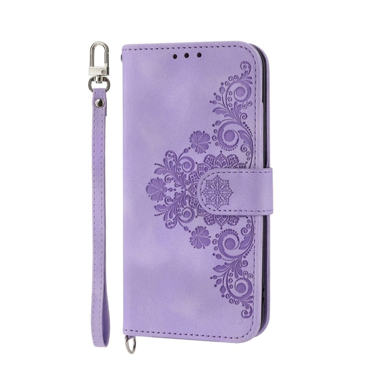 Skin Feel Flowers Embossed Wallet Leather Phone Case, For Honor X60i, For Honor X6b, For Honor 200 Lite Global, For Honor Magic6 Pro