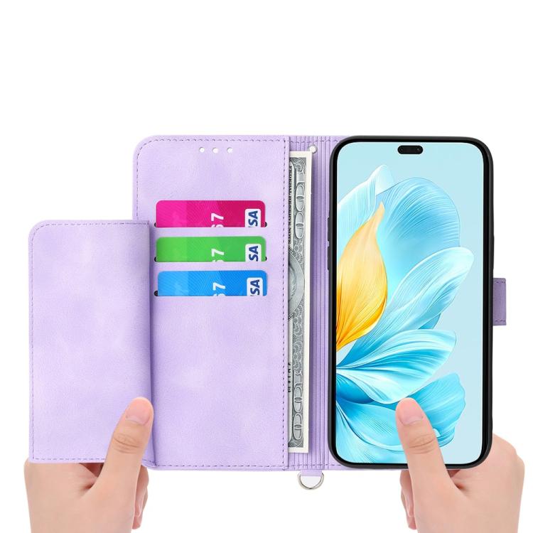 Skin Feel Flowers Embossed Wallet Leather Phone Case, For Honor X60i, For Honor X6b, For Honor 200 Lite Global, For Honor Magic6 Pro