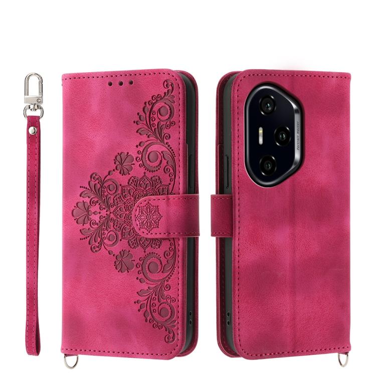 Skin Feel Flowers Embossed Wallet Leather Phone Case, For Honor X60i, For Honor X6b, For Honor 200 Lite Global, For Honor Magic6 Pro