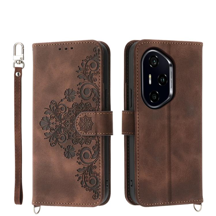 Skin Feel Flowers Embossed Wallet Leather Phone Case, For Honor X60i, For Honor X6b, For Honor 200 Lite Global, For Honor Magic6 Pro