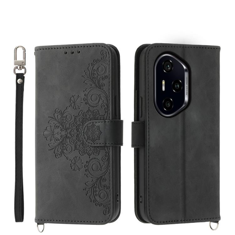 Skin Feel Flowers Embossed Wallet Leather Phone Case, For Honor X60i, For Honor X6b, For Honor 200 Lite Global, For Honor Magic6 Pro