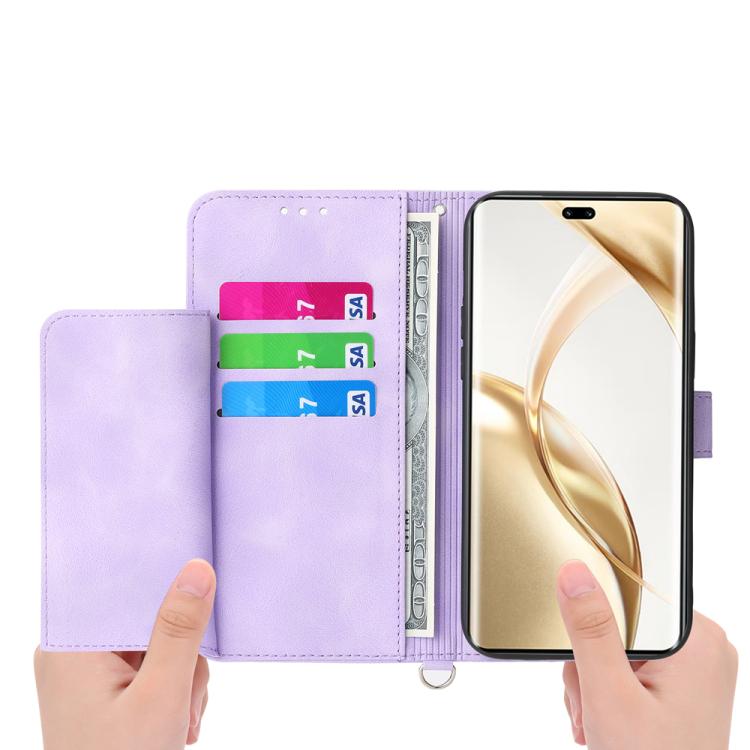 Skin Feel Flowers Embossed Wallet Leather Phone Case, For Honor 400 Global 156.5mm, For Honor X8c 4G, For Honor X9c Global / Magic7 Lite, For Honor 300 Pro / 300 Ultra